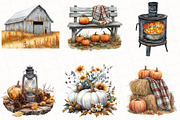 Watercolor Rustic Autumn Clipart, an Illustration by OK Design (Thumbnail 5 of 5)