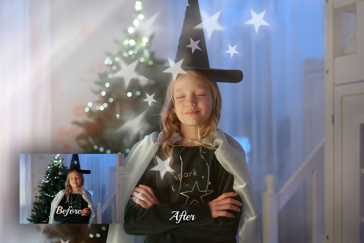 50 Christmas Star Light Overlays, a Texture Graphic by 3Motional (Photo 6 of 16)