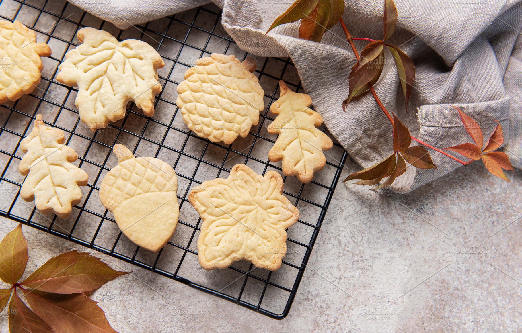 Autumn cookies baking tradition with fall leaves shapes, a Food & Drink Photo by Olena Rudo