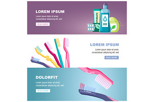 teeth care items. oral tooth routine, an Object Illustration by Multigon