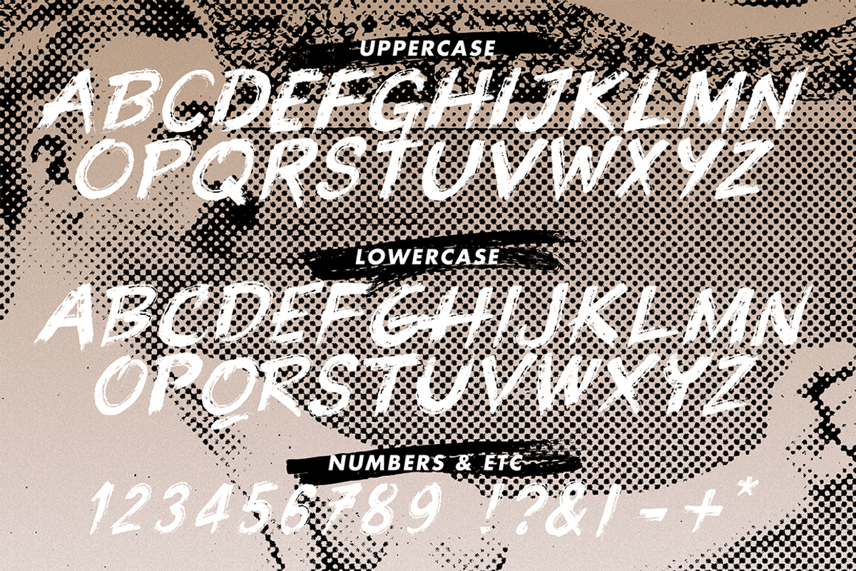 Knuckle Sandwich - A brush font preview 2