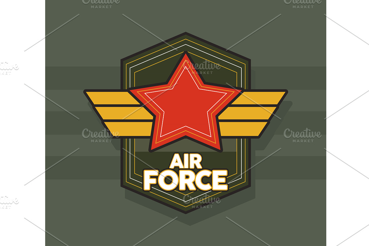 red star and golden wings, an Object Illustration by studiogstock