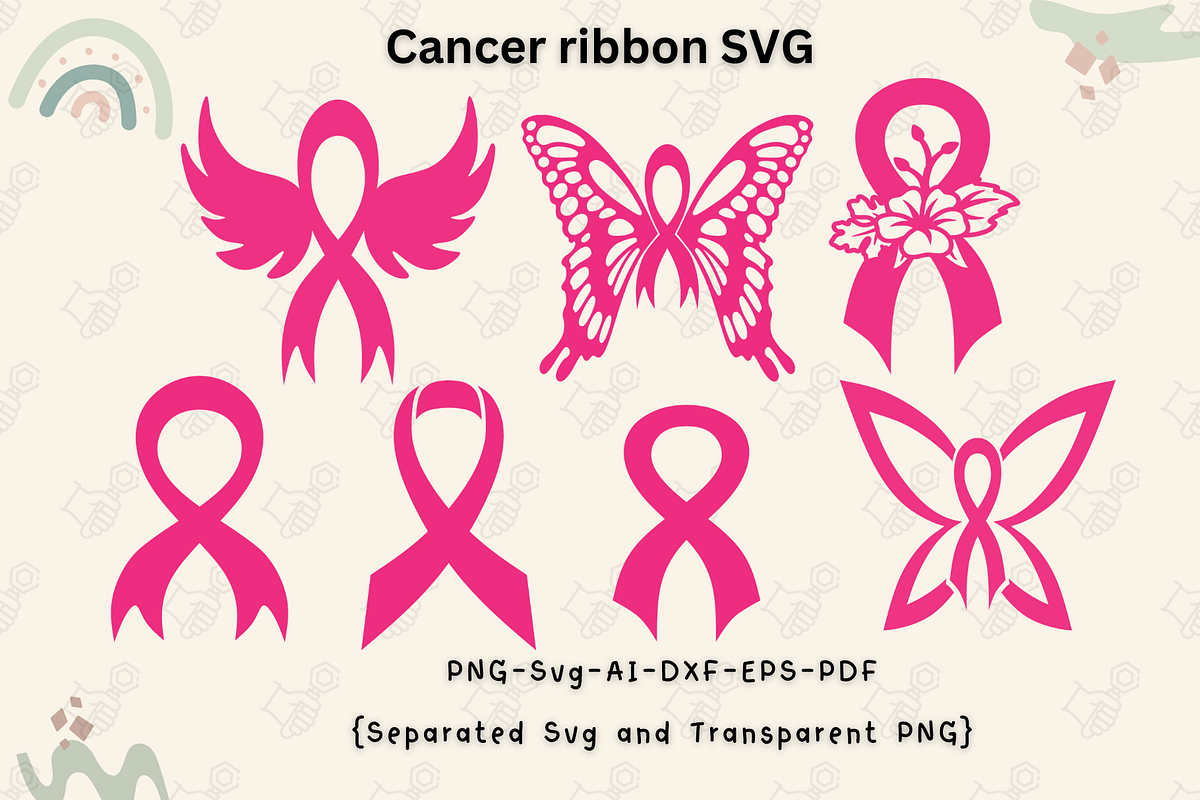 Cancer ribbon svg, Cancer awareness, an Object Graphic by Cheerful World