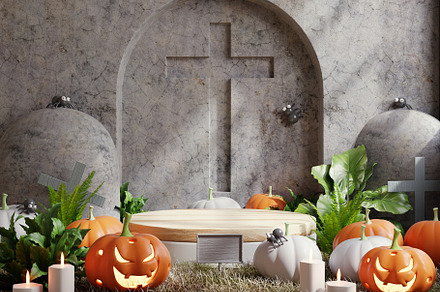 Wood pedestal in graveyard, a Holiday Photo by vanitjan