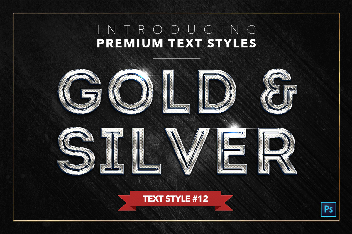Gold & Silver #2 - 20 Text Styles, a Layer Style Add-On by Jonas Stensgaard (Photo 13 of 23)