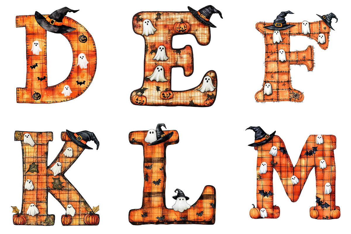 Halloween Alphabet Letters Bundle, a Seasonal Illustration by Designking (Photo 3 of 4)