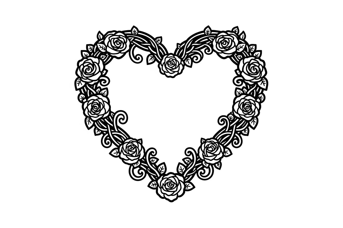 Floral Heart Frame SVG Bundle, an Illustration by Designs_River (Photo 12 of 31)