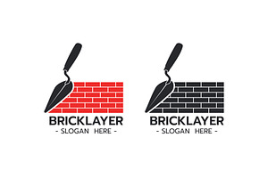 Bricklayer logo template vector