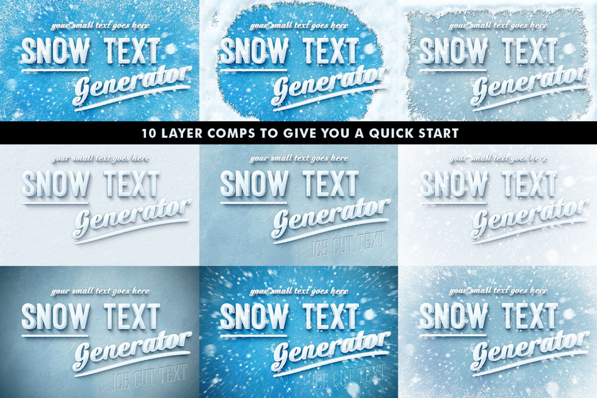 50% Off Snow Text Generator, a Layer Style Add-On by Fresh Design Elements (Photo 4 of 6)