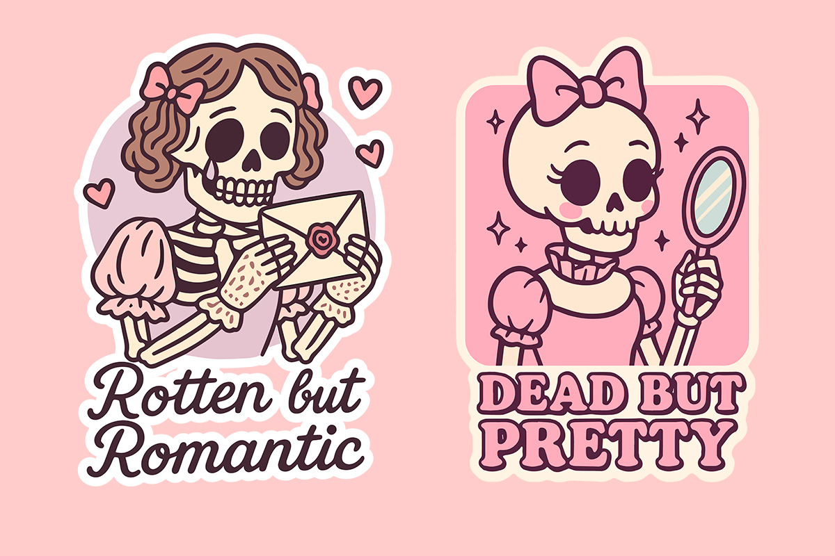Coquette Skeletons Halloween SVG PNG, an Object Graphic by LaVika (Photo 8 of 13)