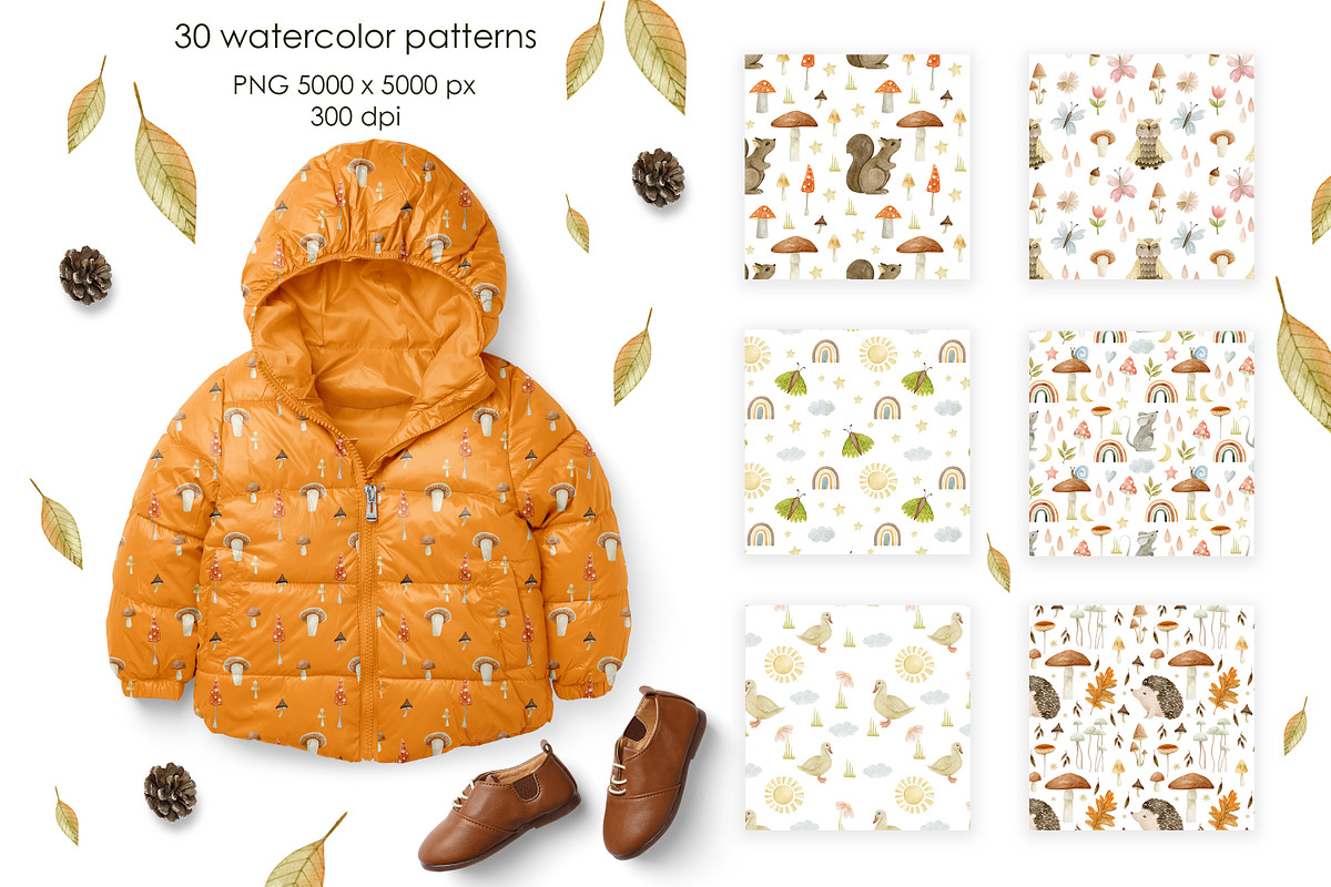 Watercolor autumn collection., a Decorative Illustration by Kira Konoshenko (Photo 11 of 26)