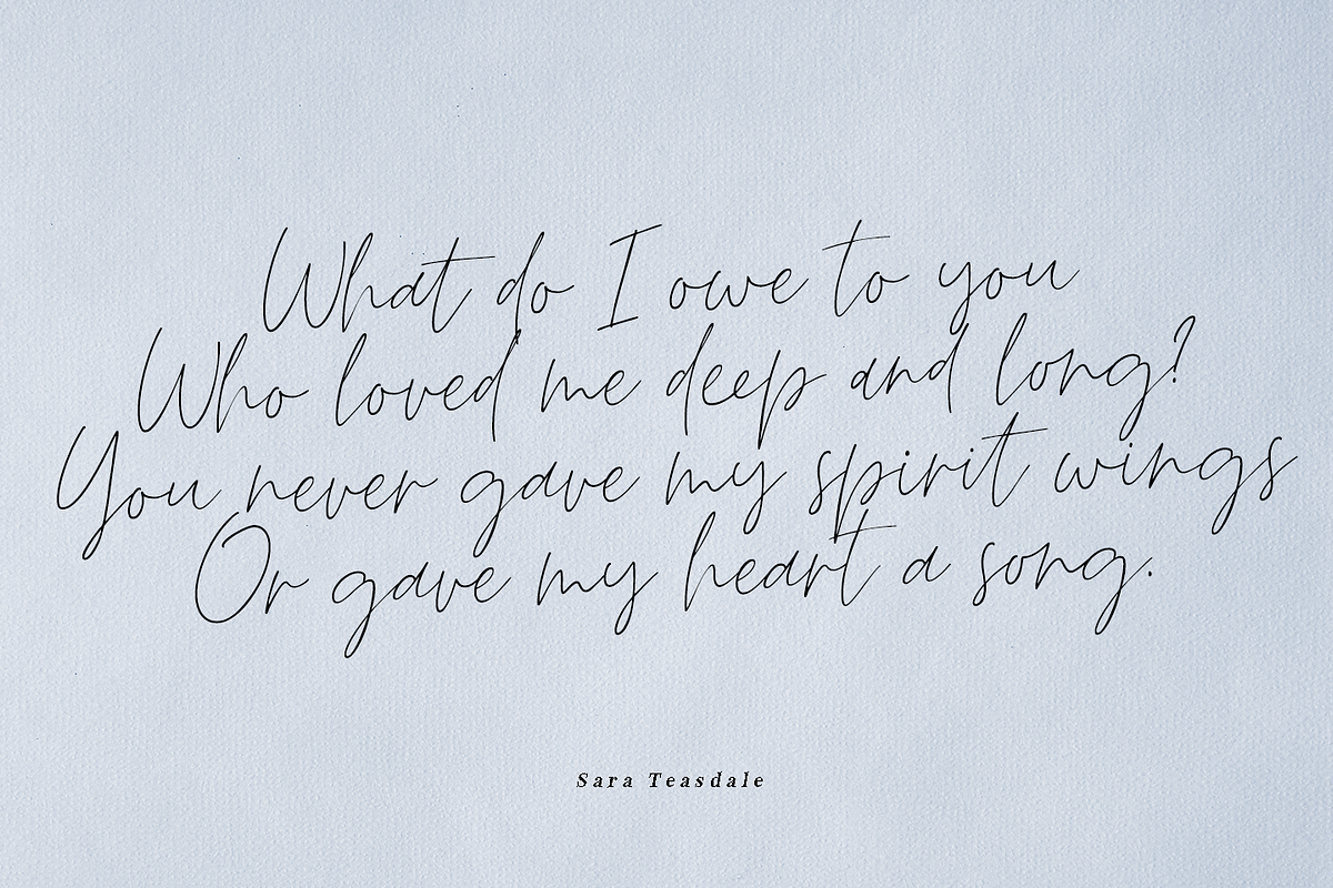 Deellma - Script font, a Script Font by Quothron (Photo 4 of 7)