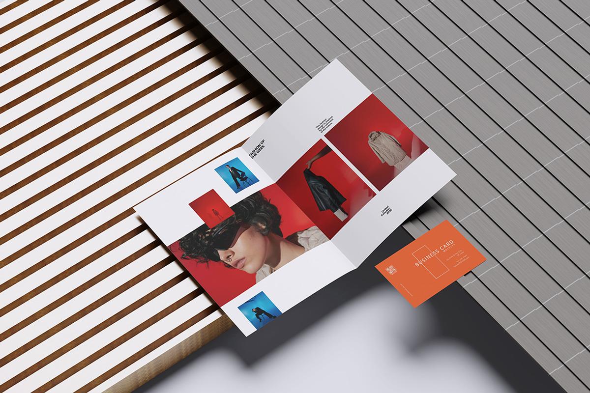 A5 brochure and Business Card Mockup, a Brochure Template by Creative_A23 (Photo 4 of 4)