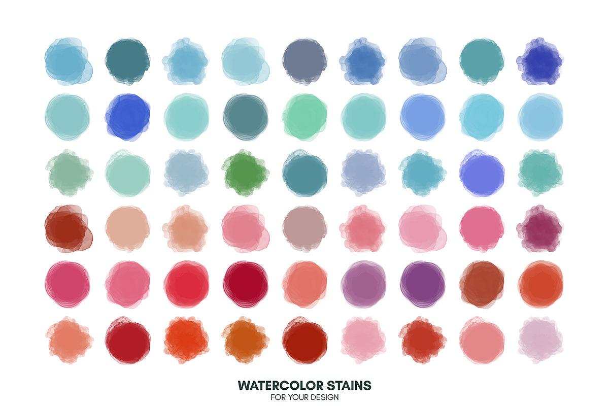 Watercolor vector stains & patterns, a Pattern Graphic by Ibrin's Shop (Photo 4 of 7)