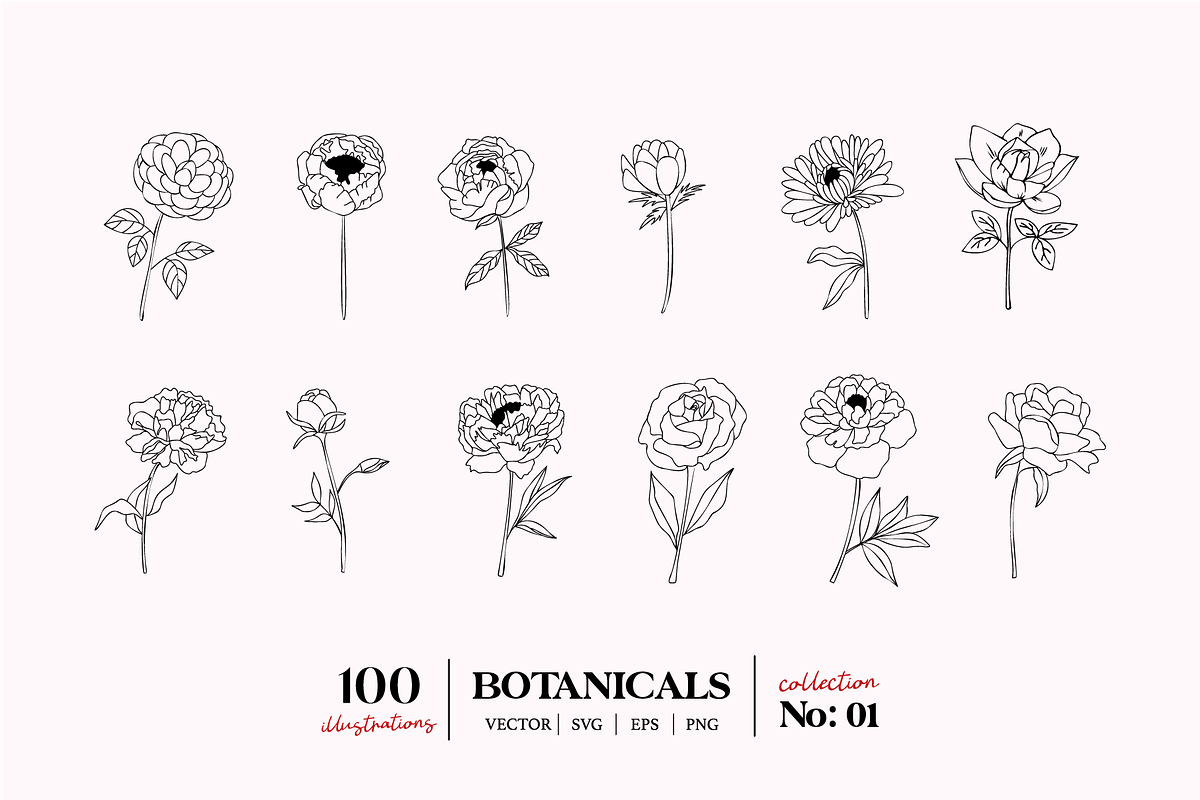 Botanical Line Art Logo Elements V1, a Texture Illustration by Kaya Fonts (Photo 8 of 19)