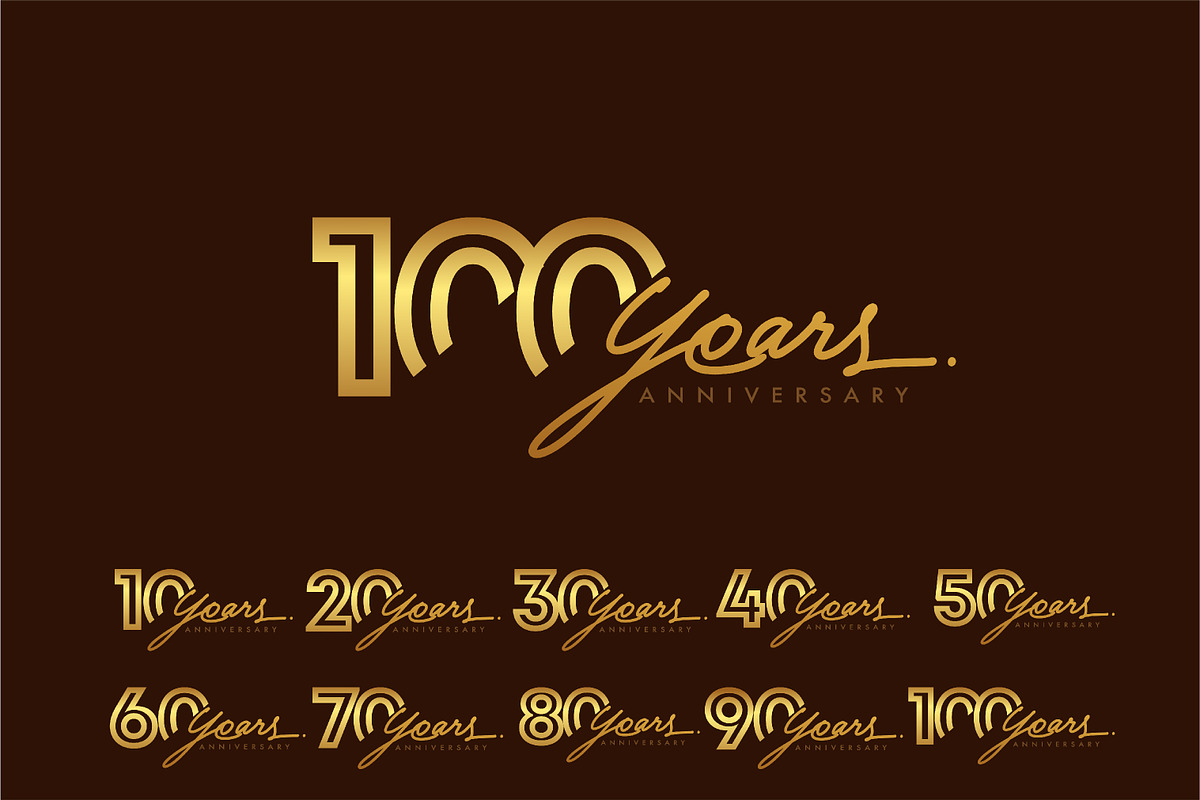 Gold anniversary logo, greeting card, a Graphic by OtpirusGraphic (Photo 4 of 5)