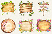 Spring Wooden Sign Board Clipart, an Illustration by OK Design (Thumbnail 5 of 5)