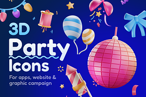 Sparkly - Party 3D Icon Set