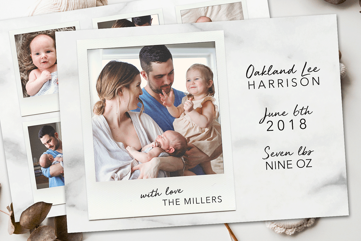 Modern Baby Announcement Template II, a Card Template by Ashley Alexandra Design (Photo 3 of 5)