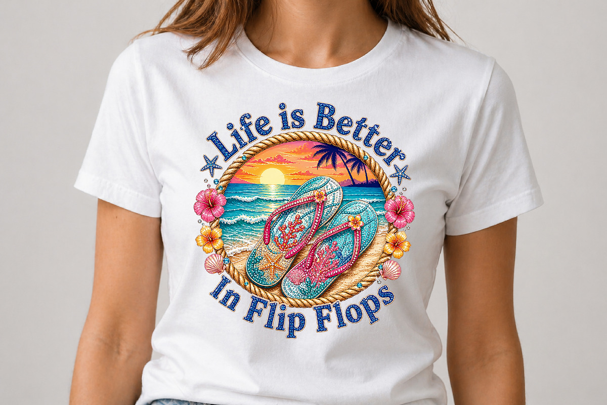 Life Is Better In Flip Flops PNG, a Seasonal Illustration by Pixels.Craft (Photo 2 of 8)
