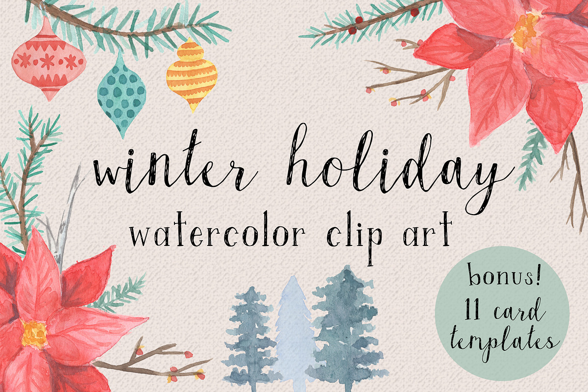 Winter Holiday Art (50% OFF), a Seasonal Illustration by Kellie Jayne Studio (Photo 1 of 8)