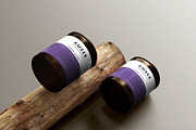 Wooden Lid Amber Glass Jar Mockups, a Cups & Container Mockup by pmvch (Thumbnail 13 of 15)