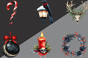 Gothic Christmas Day Clipart Bundle, an Illustration by Black Bird Studio (Thumbnail 2 of 6)