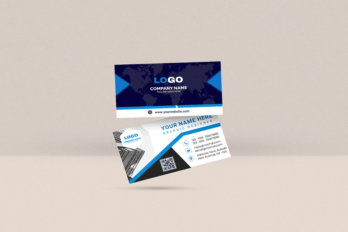 Blue Modern Creative Corporate, a Business Card Template by Vitoria's Collection (Photo 2 of 3)