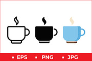 Steaming Coffee Cup Vector Icon, a Solid Icon by Artonix (Thumbnail 1 of 2)