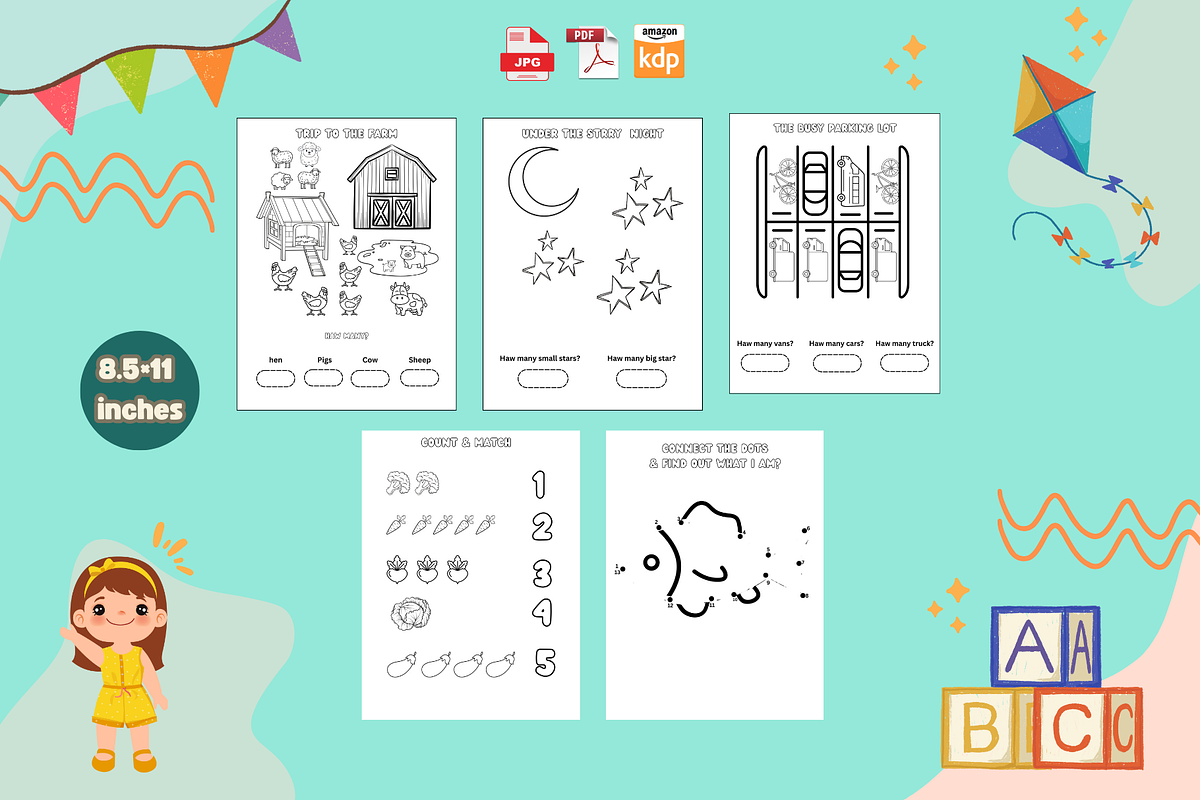 Children Activities Pages, an Education Illustration by noredinedesignco (Photo 2 of 2)
