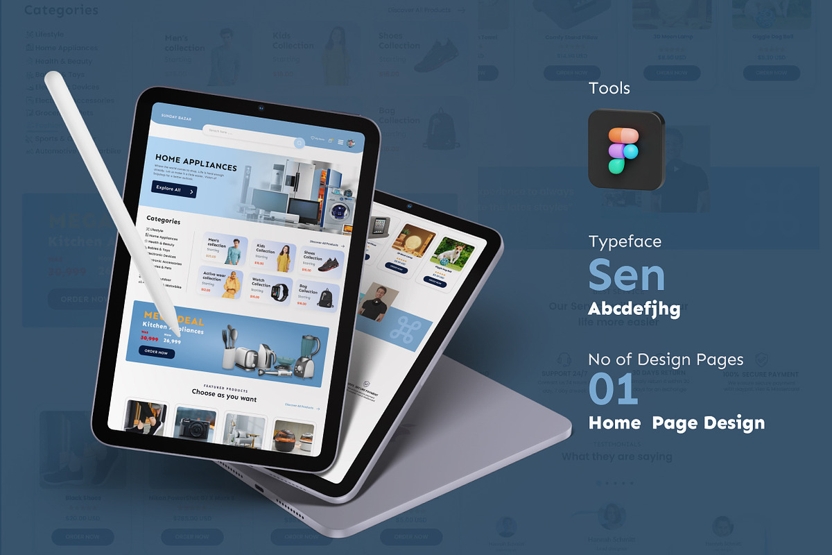 E-Commerce Store web Home Page Desig, a Landing Page Template by muneezahussain (Photo 1 of 3)