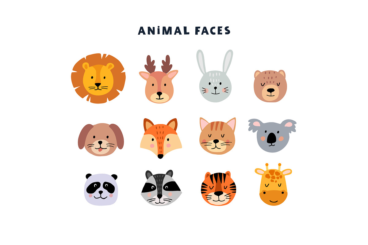 Cute Characters Patterns & Alphabet, an Animal Illustration by mejorana (Photo 2 of 7)