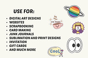 Hand-Drawn Groovy Stickers, a Decorative Illustration by Helospace (Thumbnail 3 of 10)