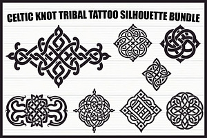 Celtic Knot Tattoo Silhouette Set, an Illustration by BIPLOB EXPERT