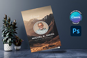 Reddish Mountain Funeral Program, a Brochure Template by Madhabi Studio (Thumbnail 1 of 6)