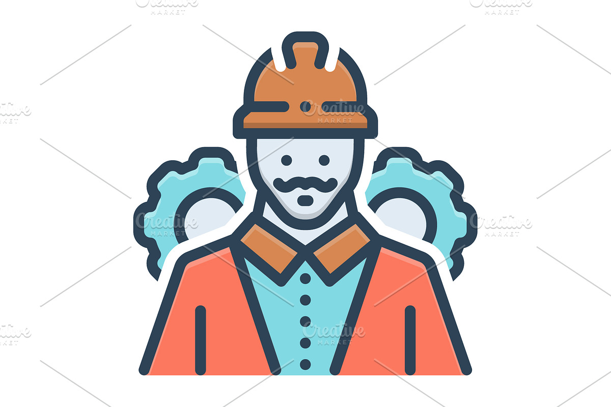 Engineer contractor color icon, a Duotone Icon by Creative priyanka