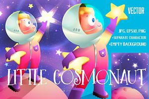 Little Cosmonaut Kids Illustration