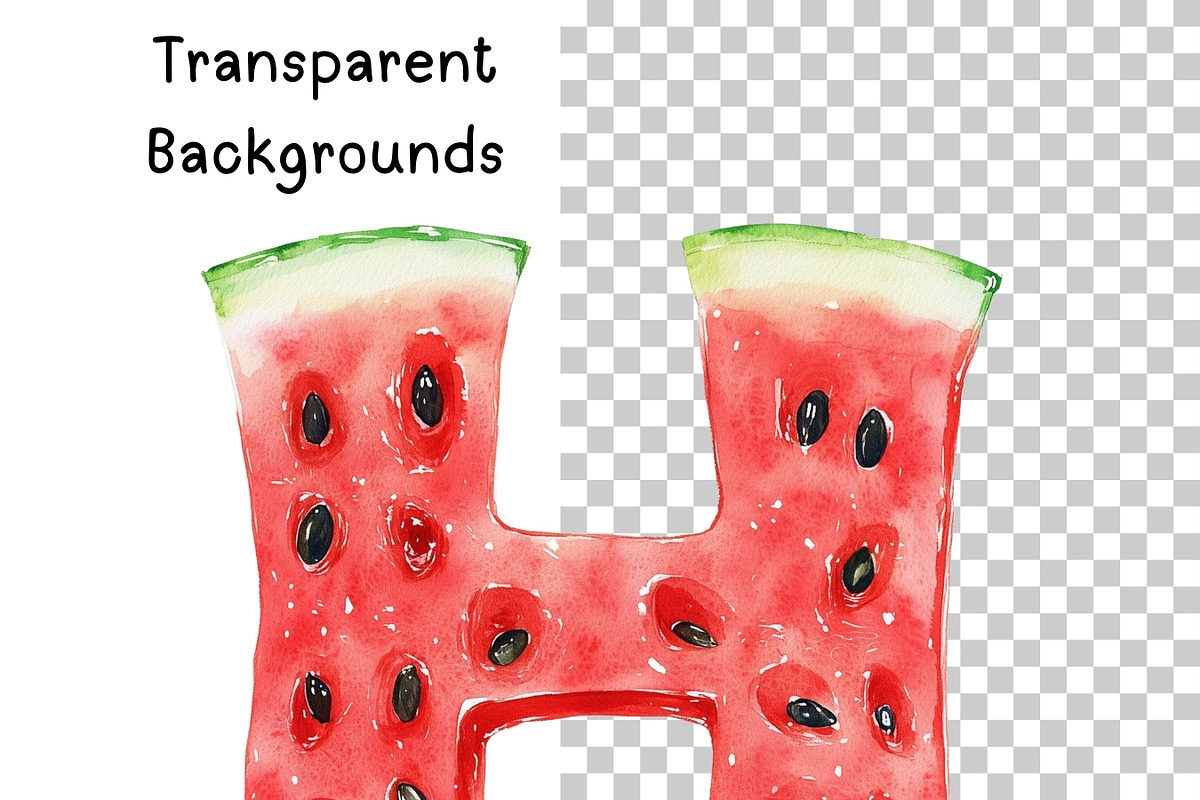 Watermelon Alphabet Clipart Bundle, an Illustration by PassionPNGcreation (Photo 2 of 5)
