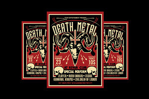 Death Metal Satanic Poster Flyer