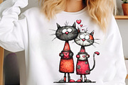 Valentine Romantic Cat Couple Clipar, an Illustration by SinaCreation (Thumbnail 10 of 11)