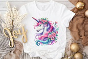 Floral Unicorn Clipart, Floral Clipa, an Illustration by DreamArtGraphic (Thumbnail 2 of 5)