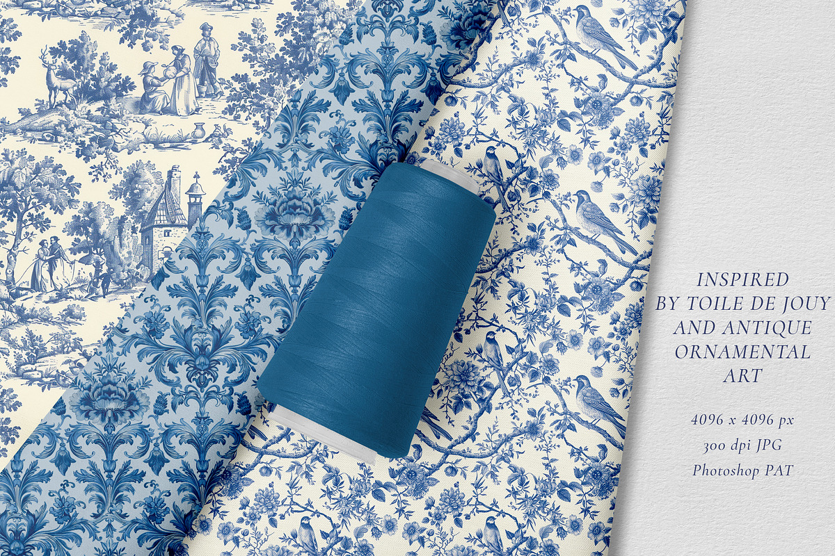 Toile de Jouy Print Design Patterns, a Pattern Graphic by Olya Creative (Photo 4 of 24)