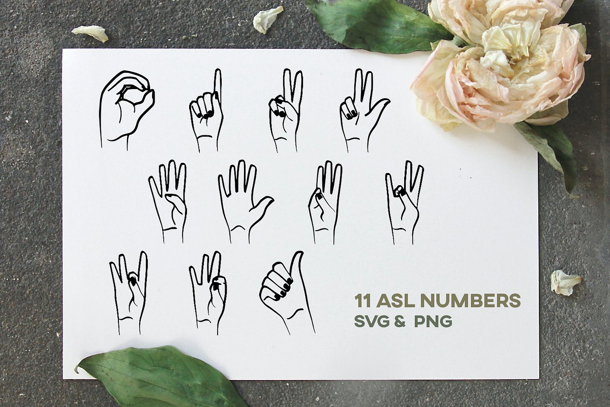ASL SVG Bundle American Sign Hands, an Education Illustration by InkCloudDesign (Photo 10 of 14)