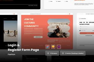 Fashion Login & Register Form UI Kit