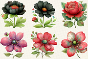 Watercolor Flowers Clipart, an Illustration by DreamCafeArt (Thumbnail 8 of 8)