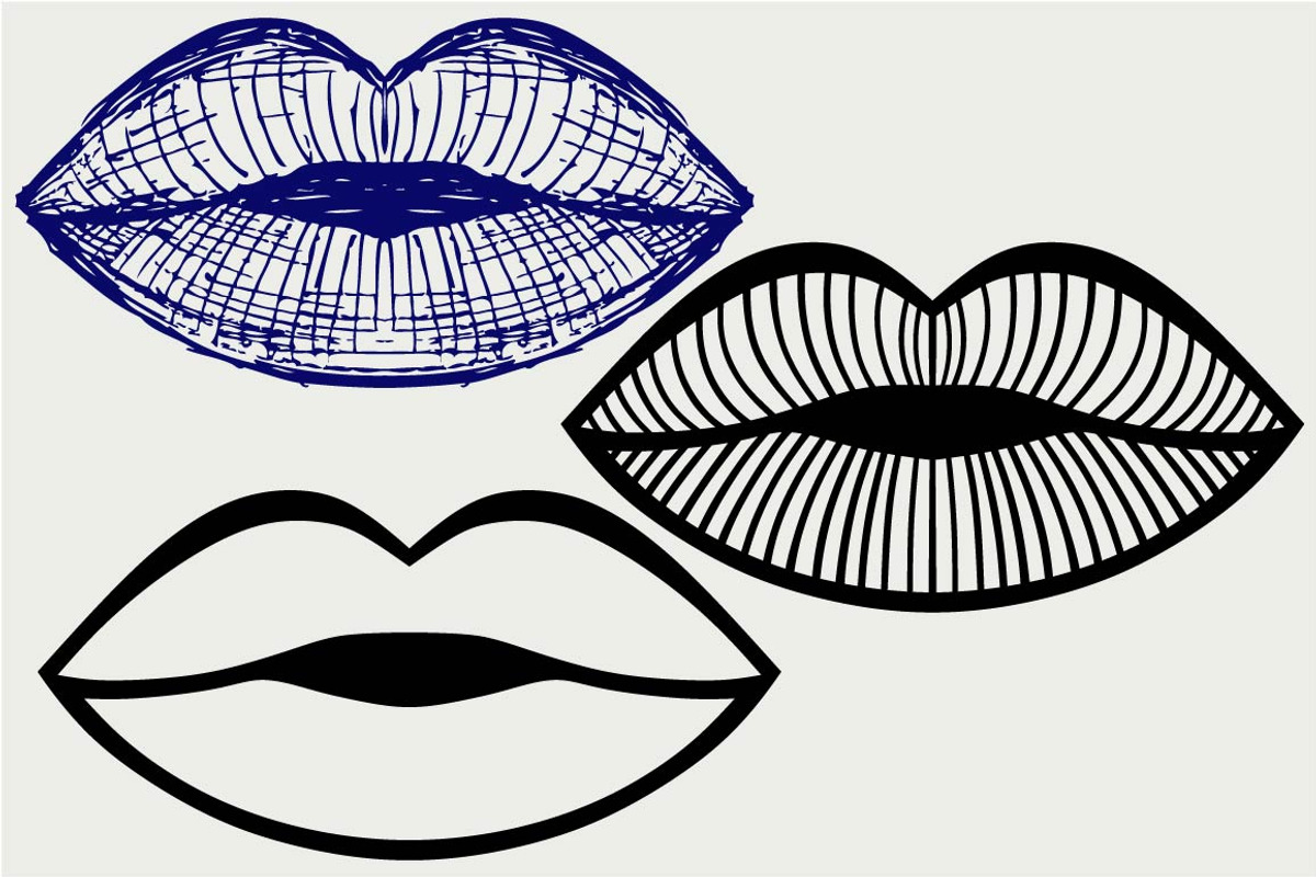 Woman lip mouth kiss SVG, an Outline Icon by LineworkStock