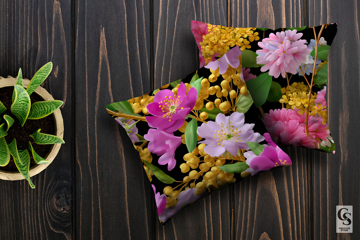 Bright Luxury Flowers Digital Paper, a Pattern Graphic by Creative Store (Photo 4 of 5)
