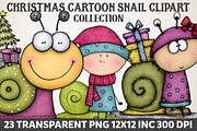 Christmas Cartoon Snail Clipart, an Illustration by RobertsArt (Thumbnail 1 of 7)