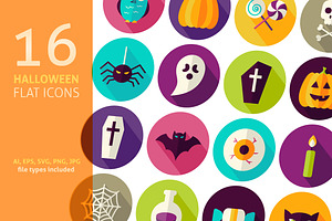 Halloween Scary Vector Flat Icons