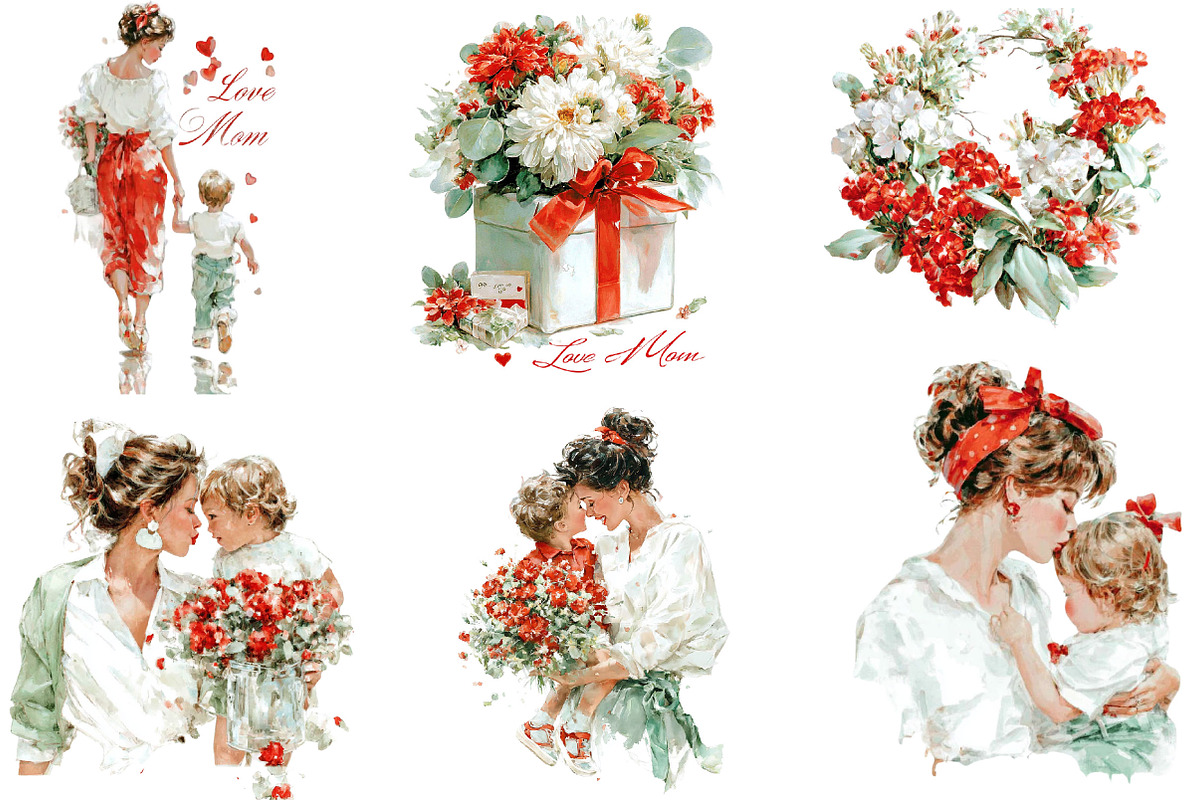 I Love You Mom – Mother's Day, an Illustration by Designking (Photo 3 of 5)